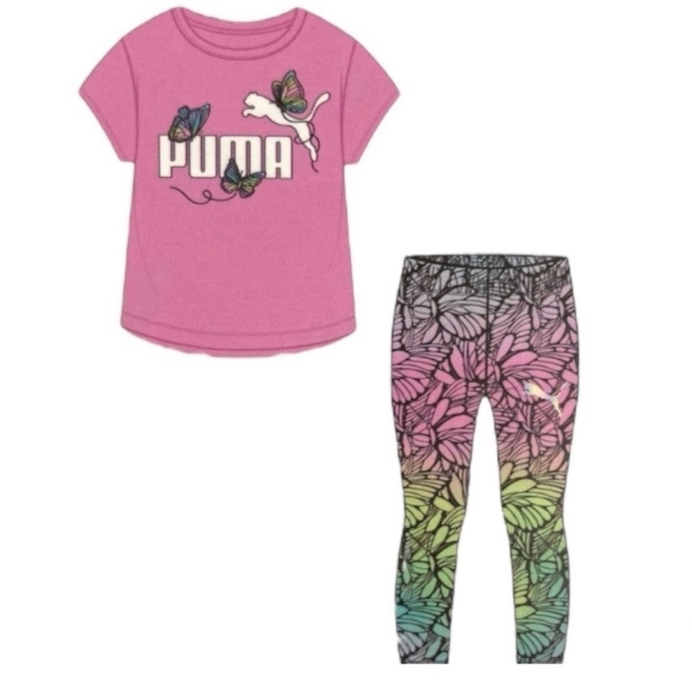 Puma Pink Butterfly Leggings Set